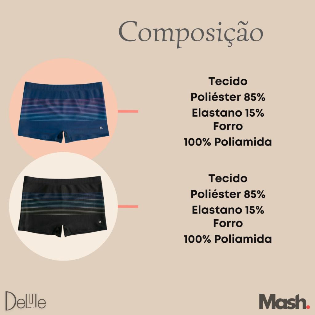 Sunga Boxer Mash PLUS Size Masculina Listrada Colorida Com Forro E Cintura Elastica