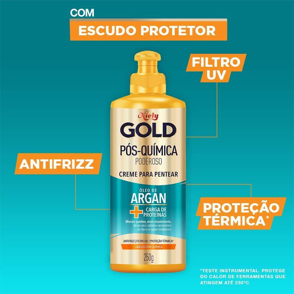 Creme Para Pentear Niely Gold Óleo Argan Pos Quimica - 250g