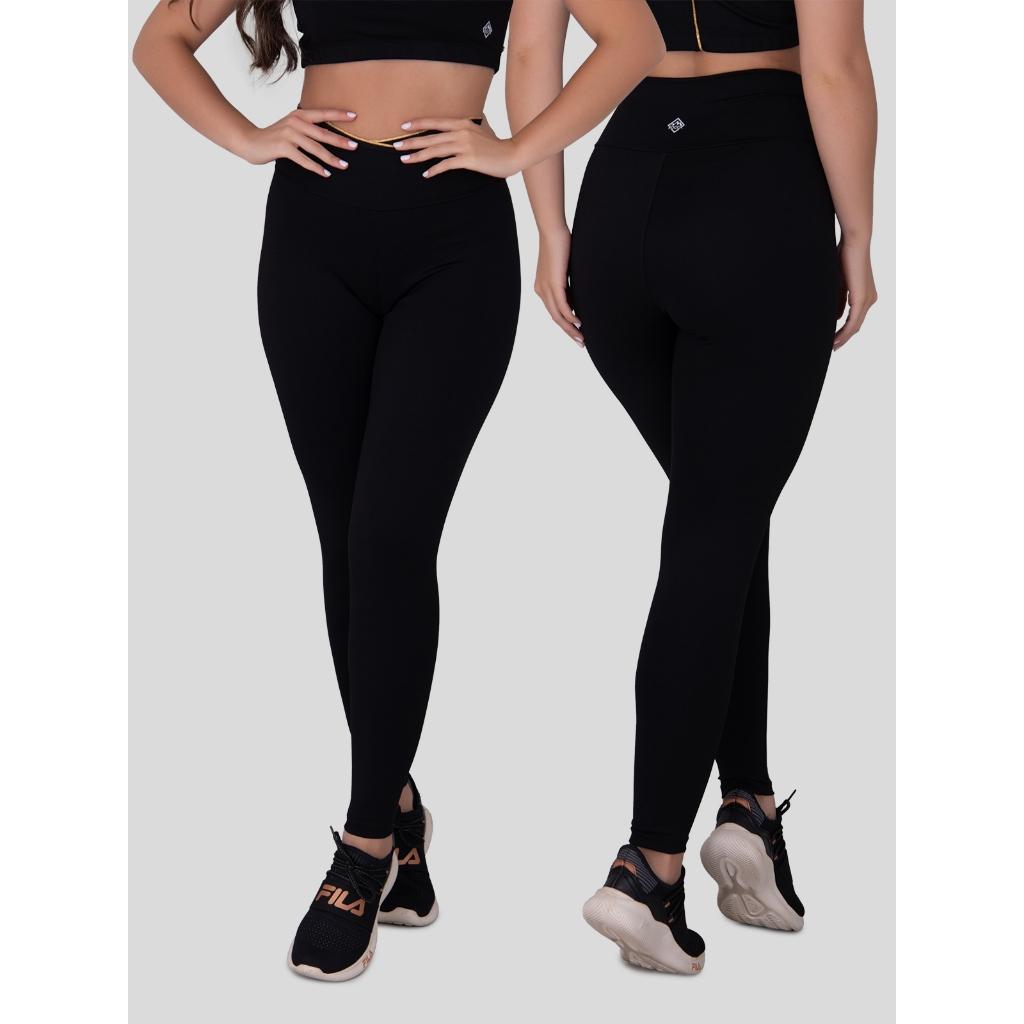 Calça Legging De Poliamida Lurex Moda Feminina