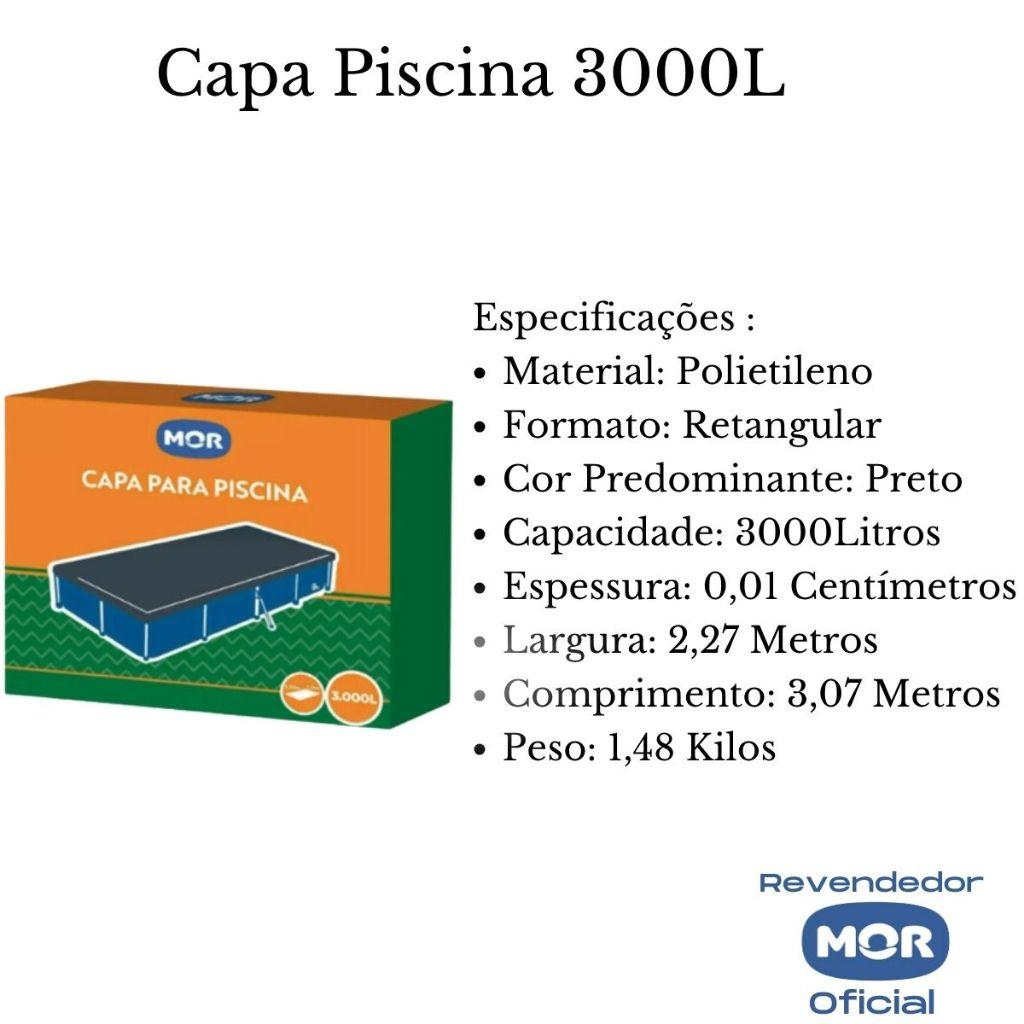 Kit Piscina Com Armação 3000 Litros Mor + Capa De Proteção