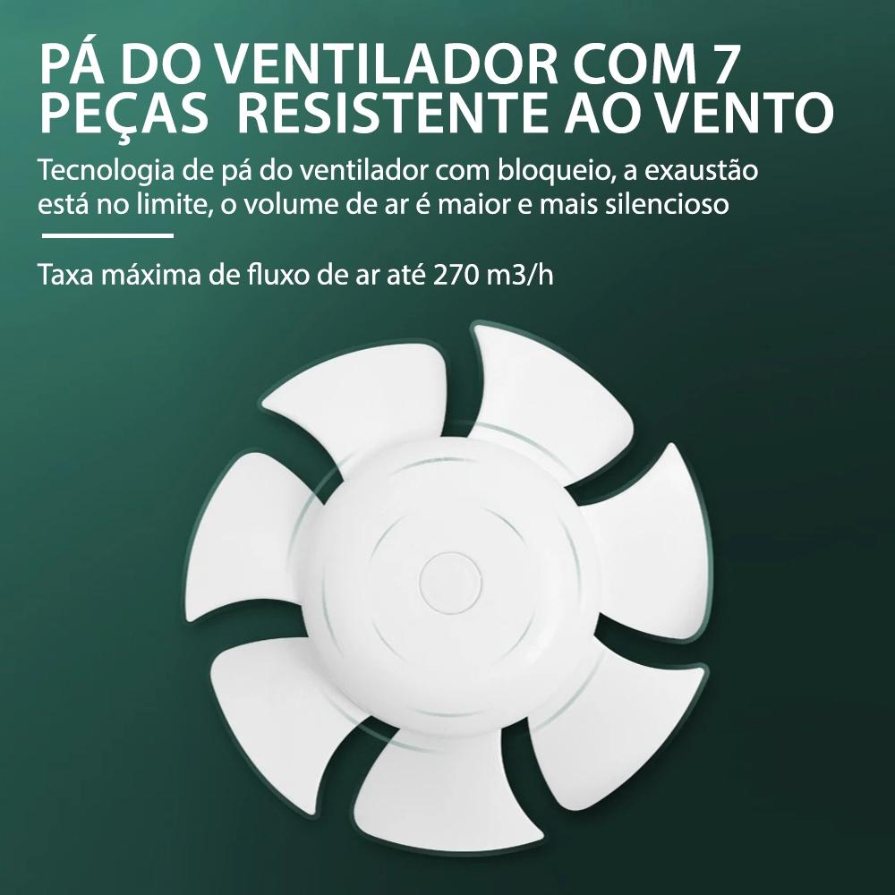 Exaustor Banheiro Bivolt 15/20/25cm Silencioso Anti Odor Ventilador Cozinha Quarto Parede Yesop