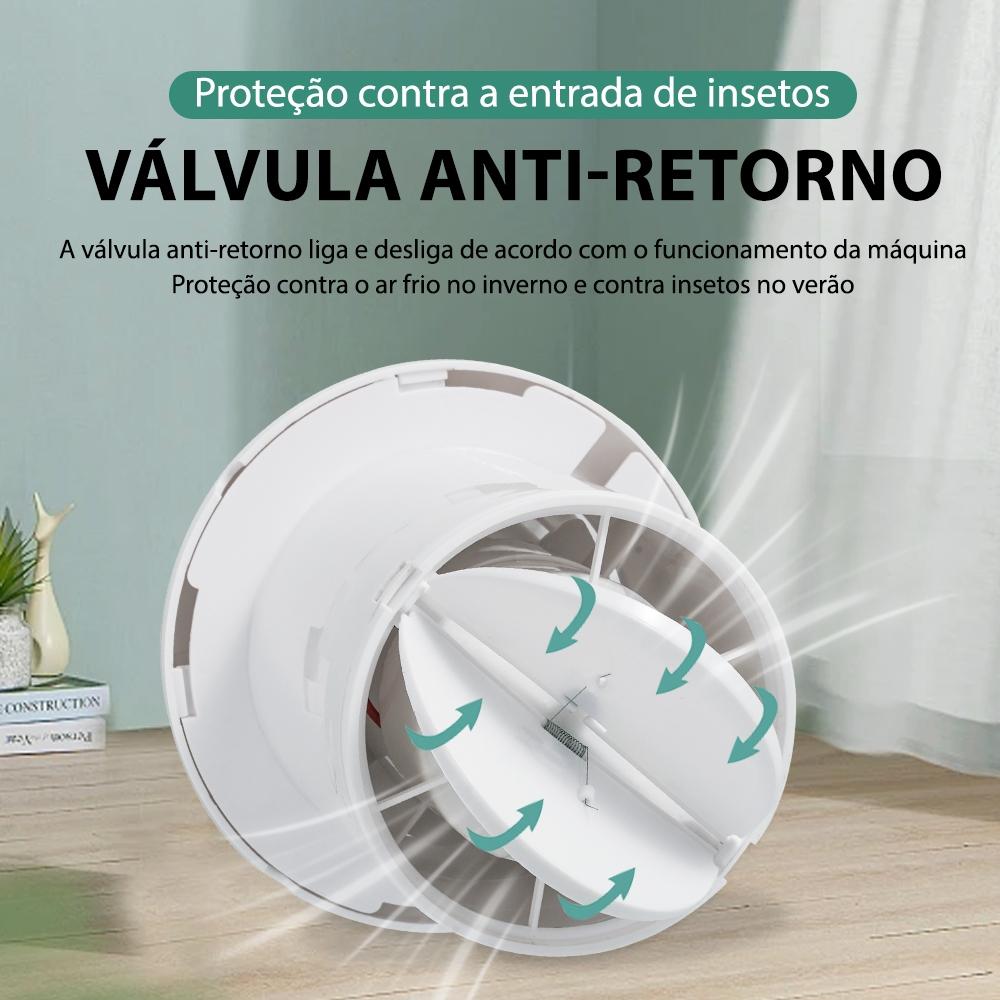 Exaustor E Ventilador Yesop 140mm Automático Para Banheiro E Quarto Cozinha Sala Casa Bivolt Yesop