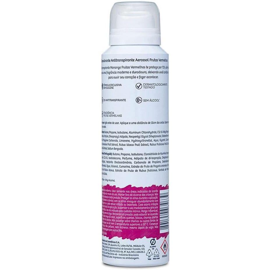 Desodorante Antitranspirante Monange Aerossol Frutas Vermelhas Com 150ml