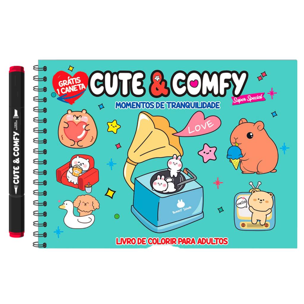 Combo Cute Comfy Super Special - Completo Com 5 Livros De Colorir - Espiral Com Caneta