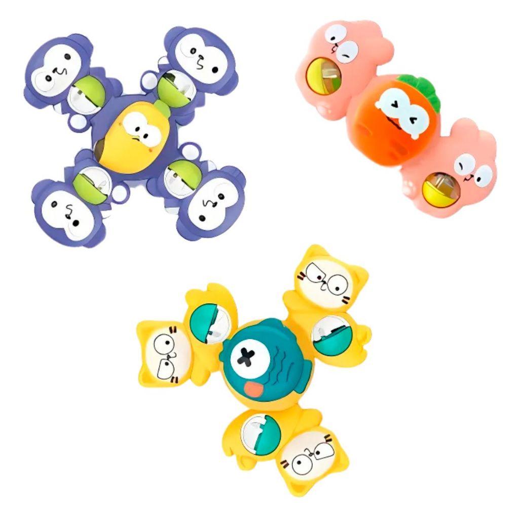 Spinners Baby Com Ventosa Brinquedo Sensorial Crianças Bebes + 5 Meses Cores