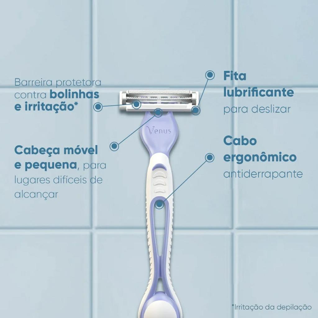 Aparelho De Depilar Gillette Venus Íntima Com 2 Unidades