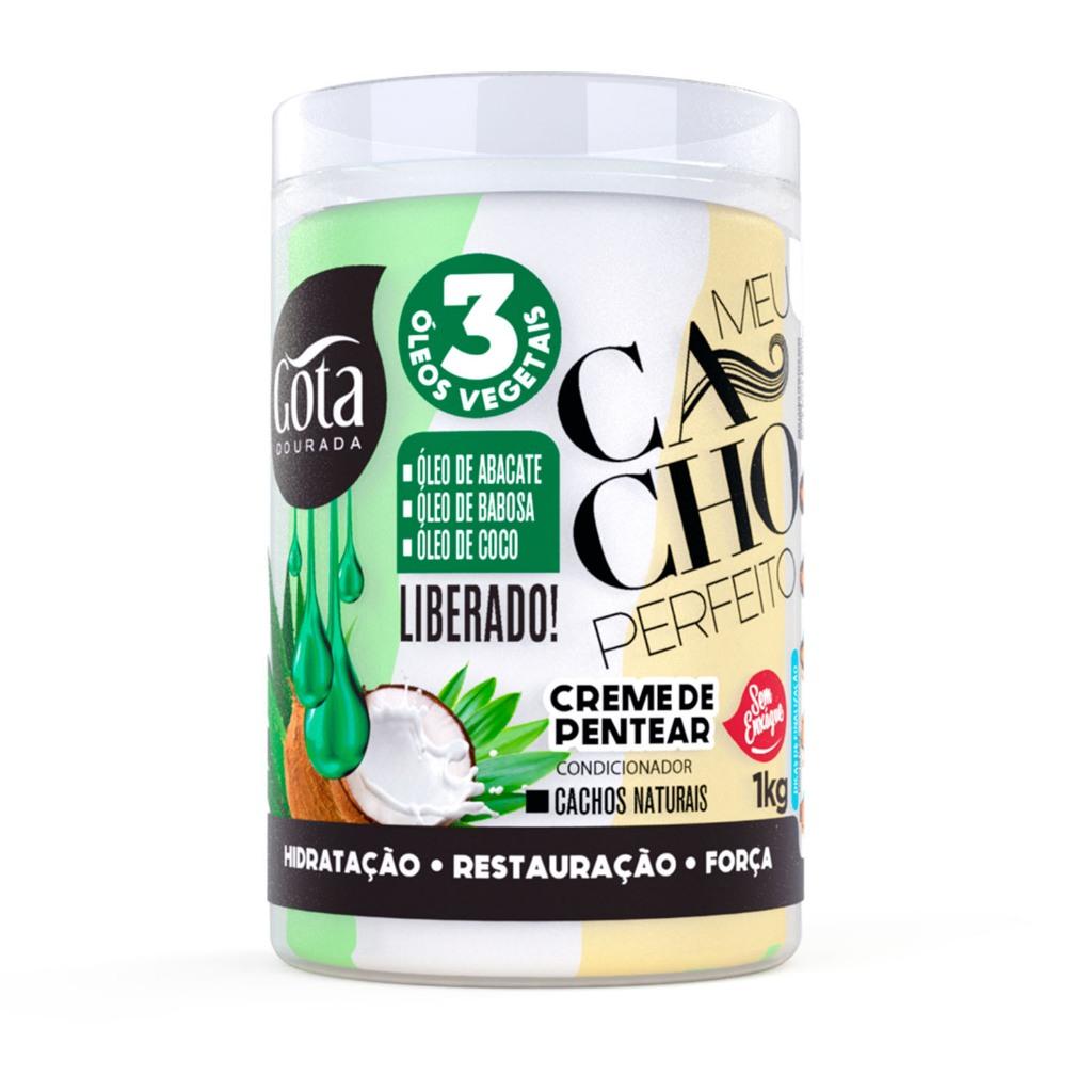 Creme De Pentear Meu Cacho Perfeito 3 1 Gota Dourada - Óleo De Abacate E Babosa E Coco