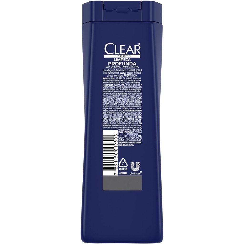Shampoo Anticaspa Clear Men Sports Limpeza Profunda 200ml