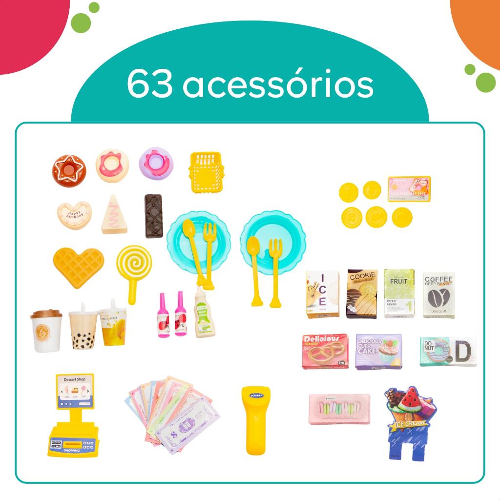 Mercadinho Confeitaria Infantil Doceria Faz De Conta 62 Peças