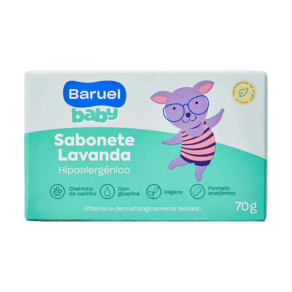Kit 6un Sabonetes Em Barra Infantil Baruel Baby Lavanda Com 70g
