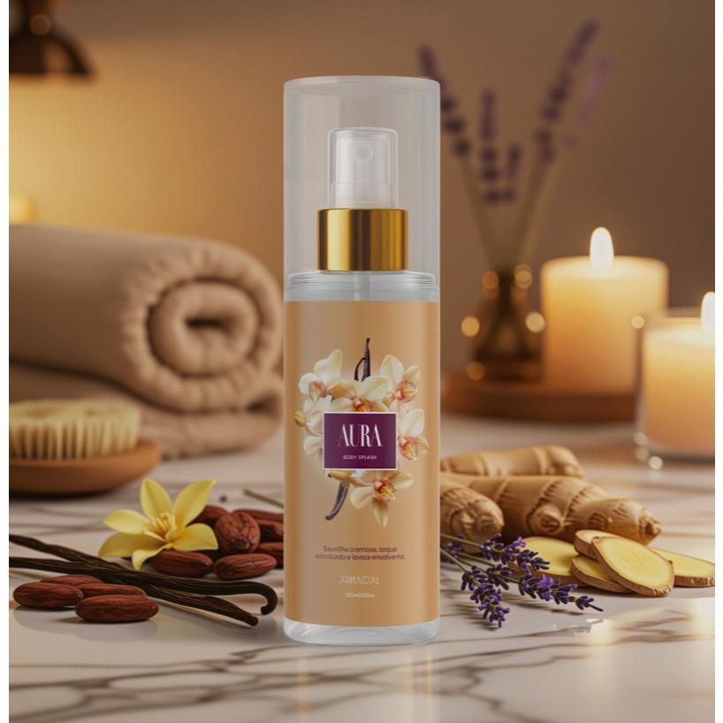 Body Splash Feminino Aura 200ml - Primacial Perfume Abaunilhado