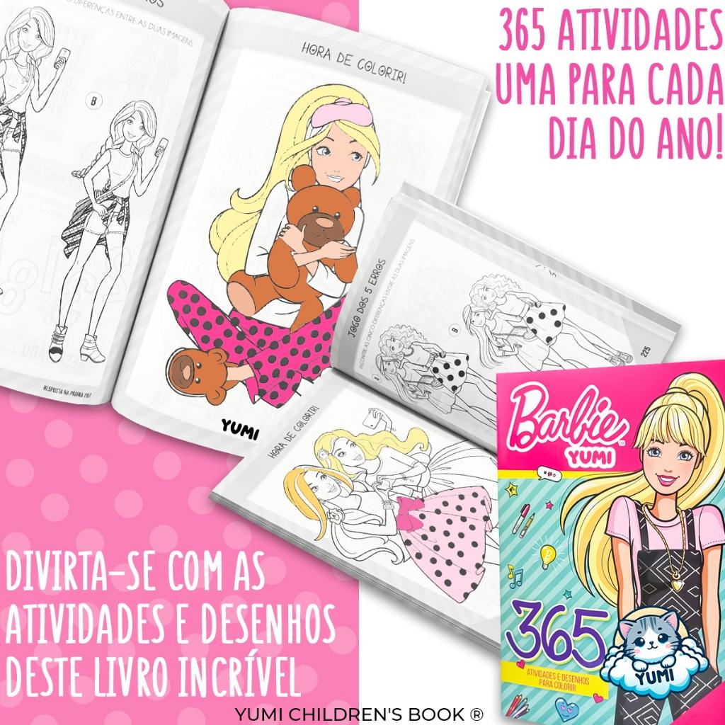 Kit 2 Livro Infantil 365 Desenhos Livro De Pintura Desenhos Para Colorir Rosa + 365 Atividades