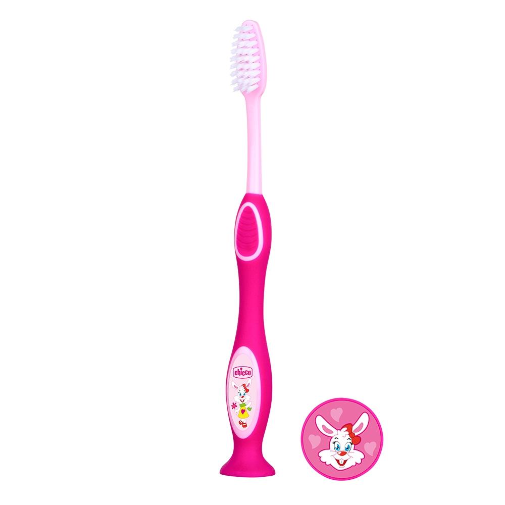 Kit 3 Escovas De Dentes Rosas 3-6 Anos - Chicco