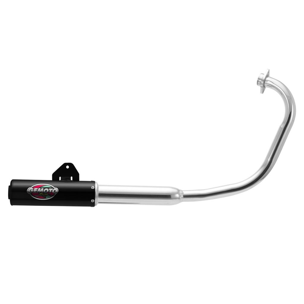 Escapamento Escape Para Moto Gemoto Racing Compatível Suzuki Intruder 125 2002 A 2015 Em Aço