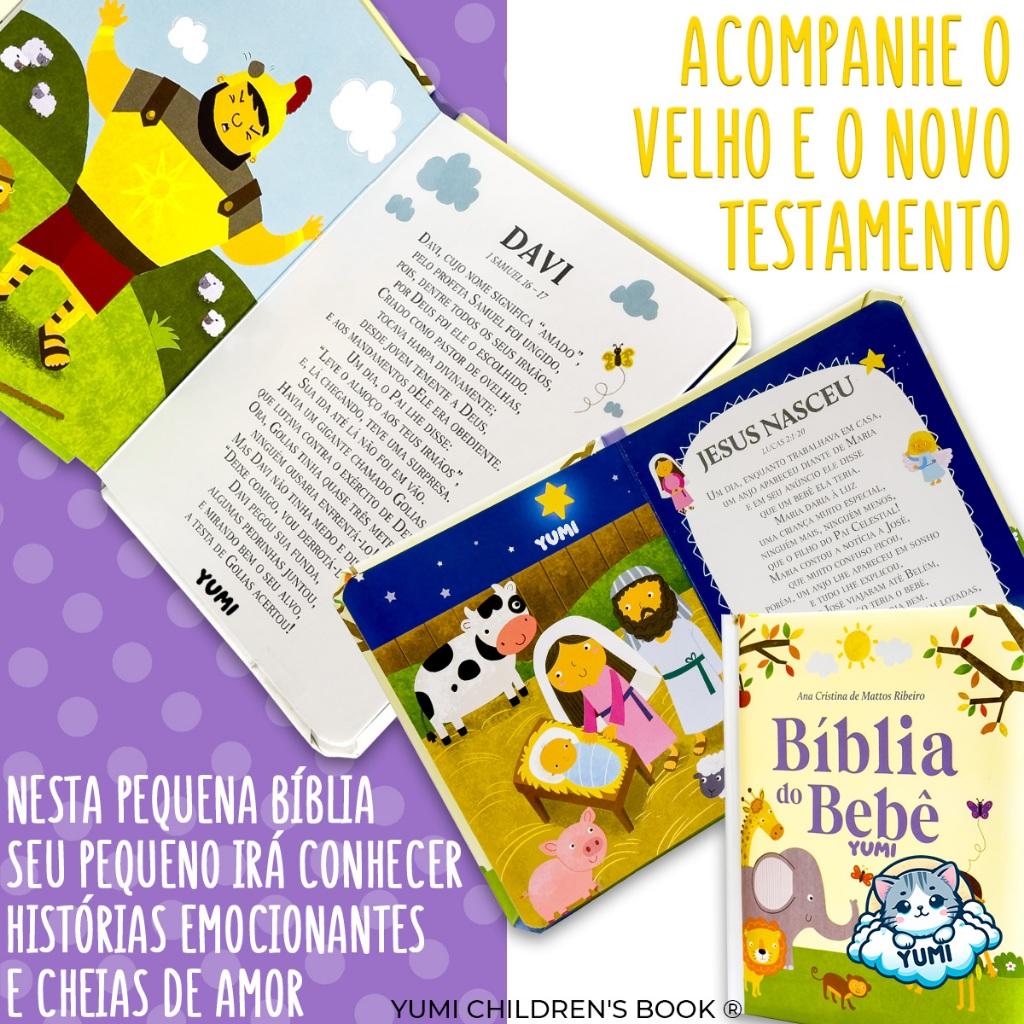 Bíblia Do Bebê Livro Infantil Bíblia Da Criança Menino Menina Colecionável Almofadado Folhas Duras Premium