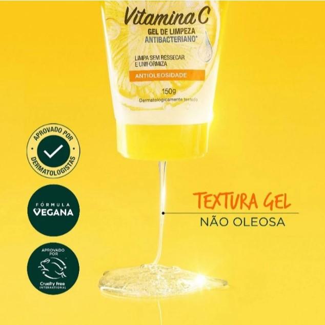 Gel De Limpeza Facial Antibacteriano Vitamina C Uniform Matte Antioleosidade 150ml Garnier
