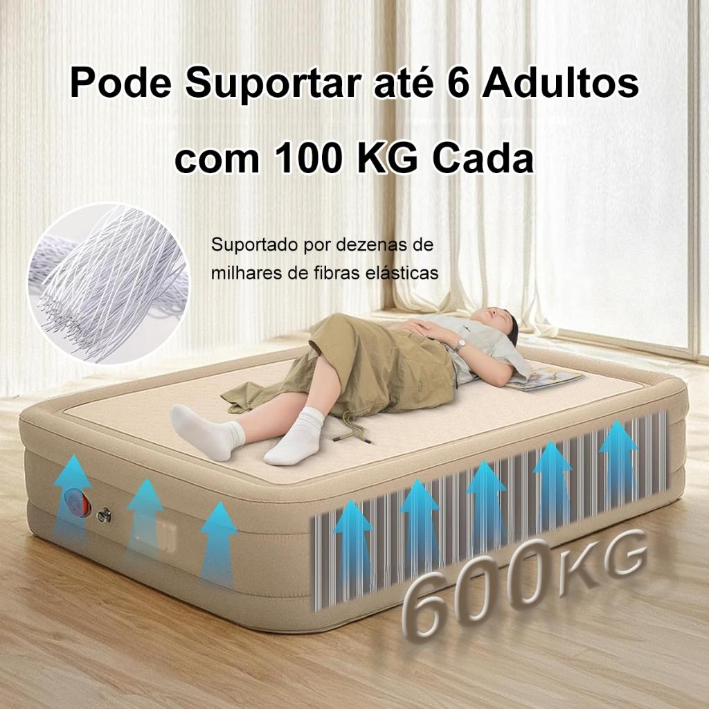 Colchão Inflável Casal Cama De Casal Bomba Inflável Com Bateria De Lítio Integrada Joyfox