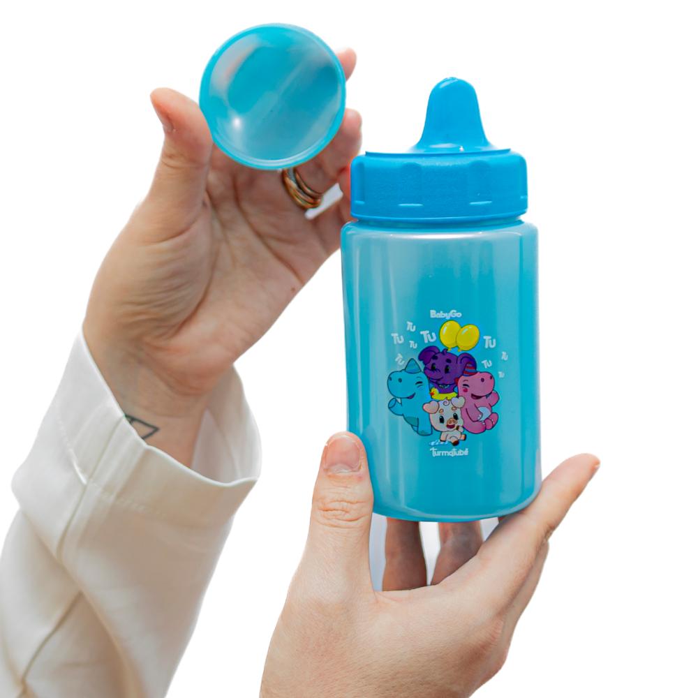 Copo Com Tampa E Válvula Redutora Azul (340ml) Turmatube