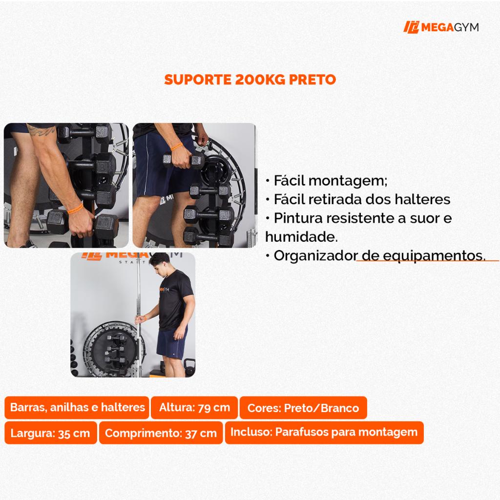 Suporte Expositor 200kg Para Anilhas Barras E Halteres Organizador De Peso Academia