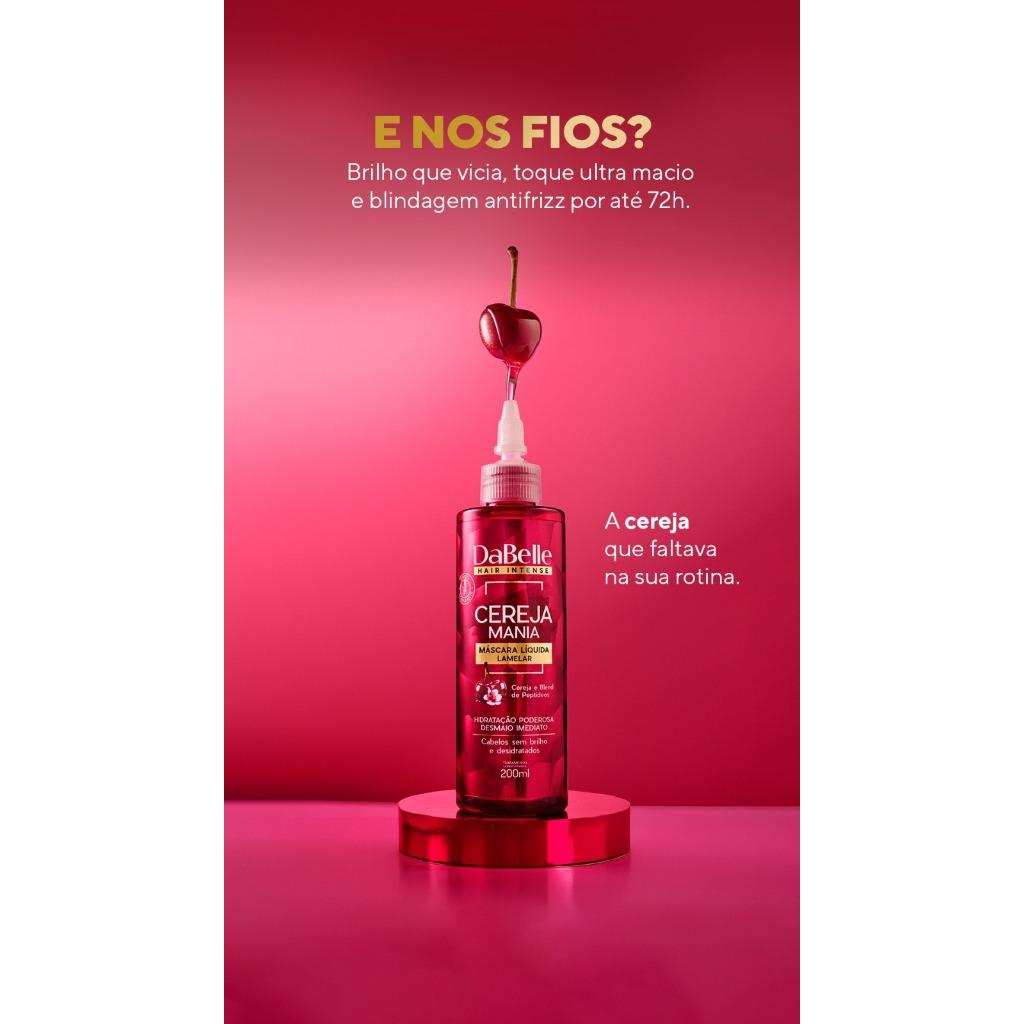 Kit Shampoo E Máscara Liquida Lamelar Desmaia Fios Cereja Mania - Dabelle Hair