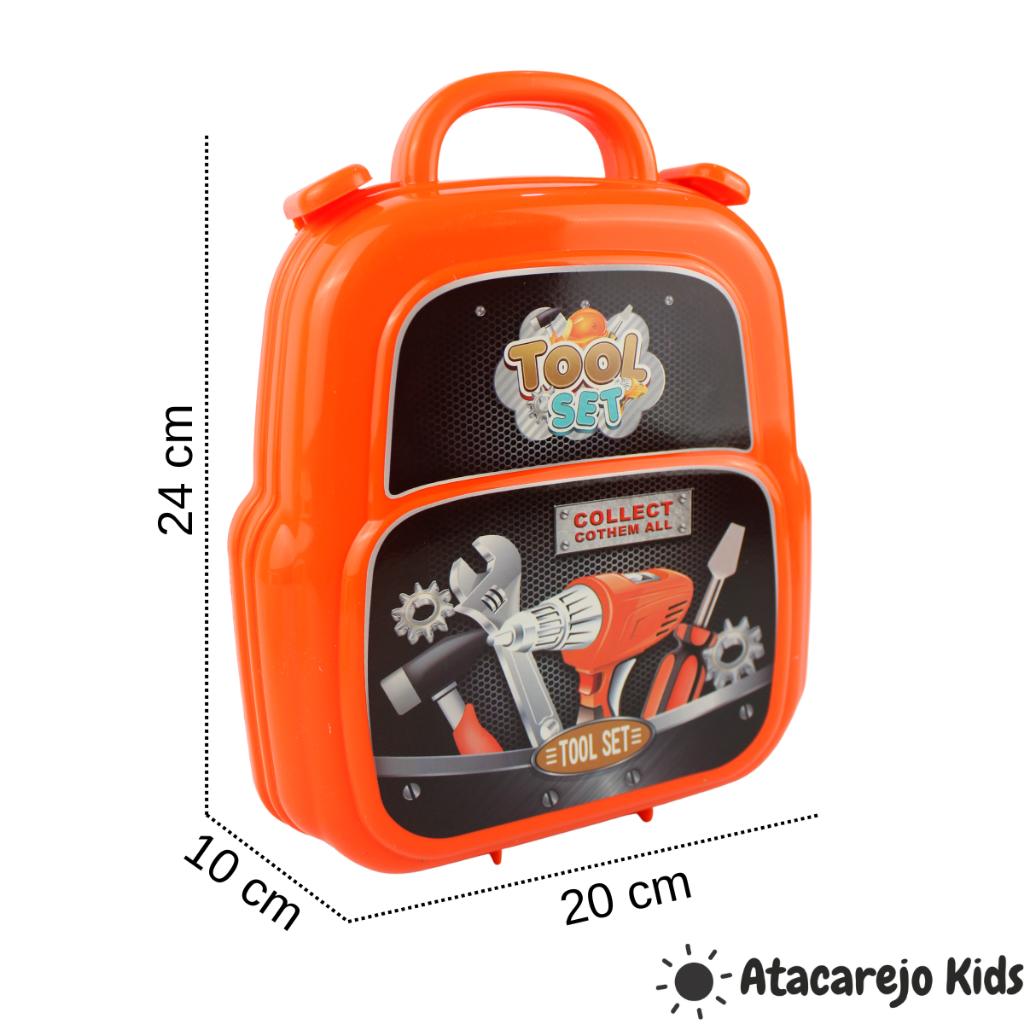 Kit Maleta De Ferramentas Infantil Com Mochila Bancada 3 Em 1 Brinquedo