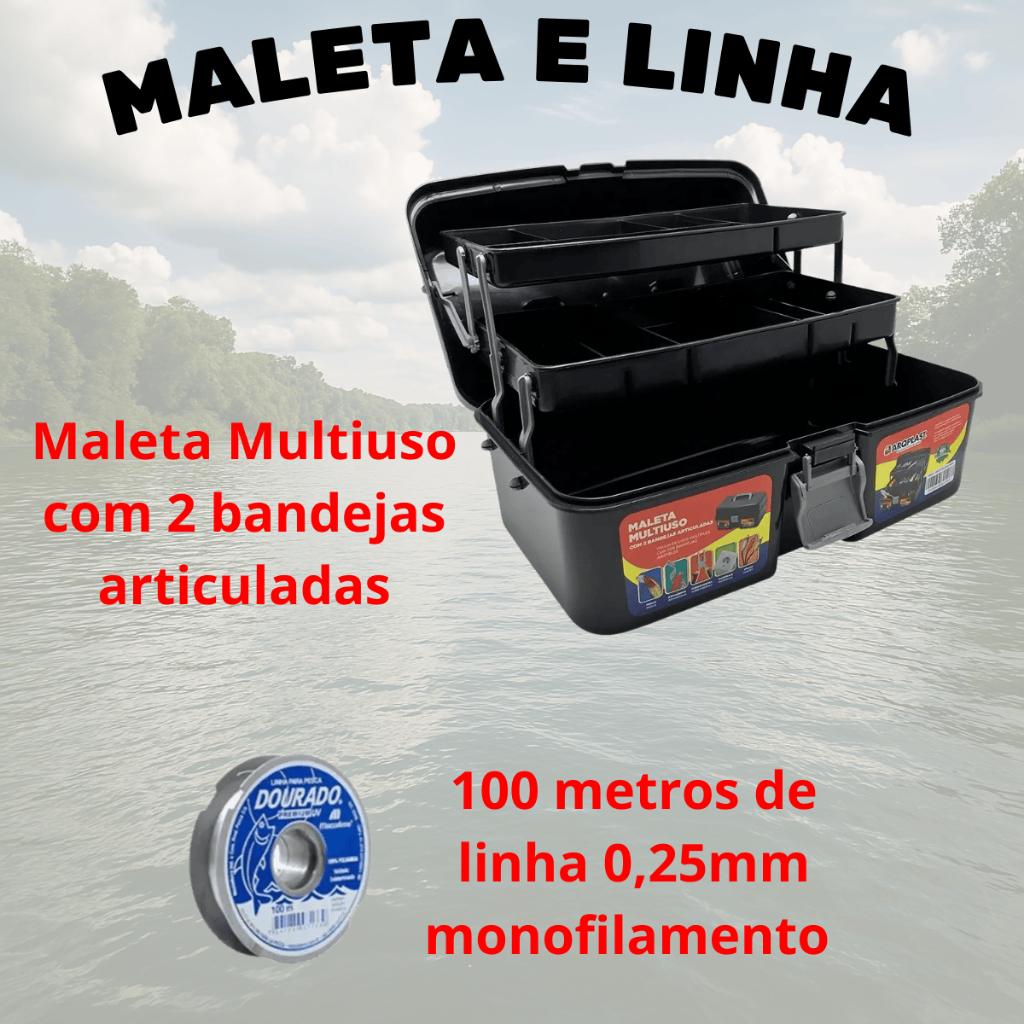 Kit Pesca Completo Maleta Iscas Anzol Chumbada E Alicate