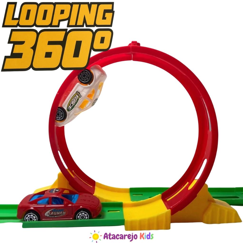 Brinquedo De Menino 2 Pista Carrinho Lançador Carros Corrida Looping 360
