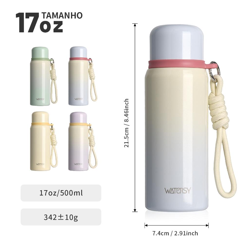 Watersy 500ml Garrafa Térmica Liso Espacial Quente Frio Com Isolamento Térmico