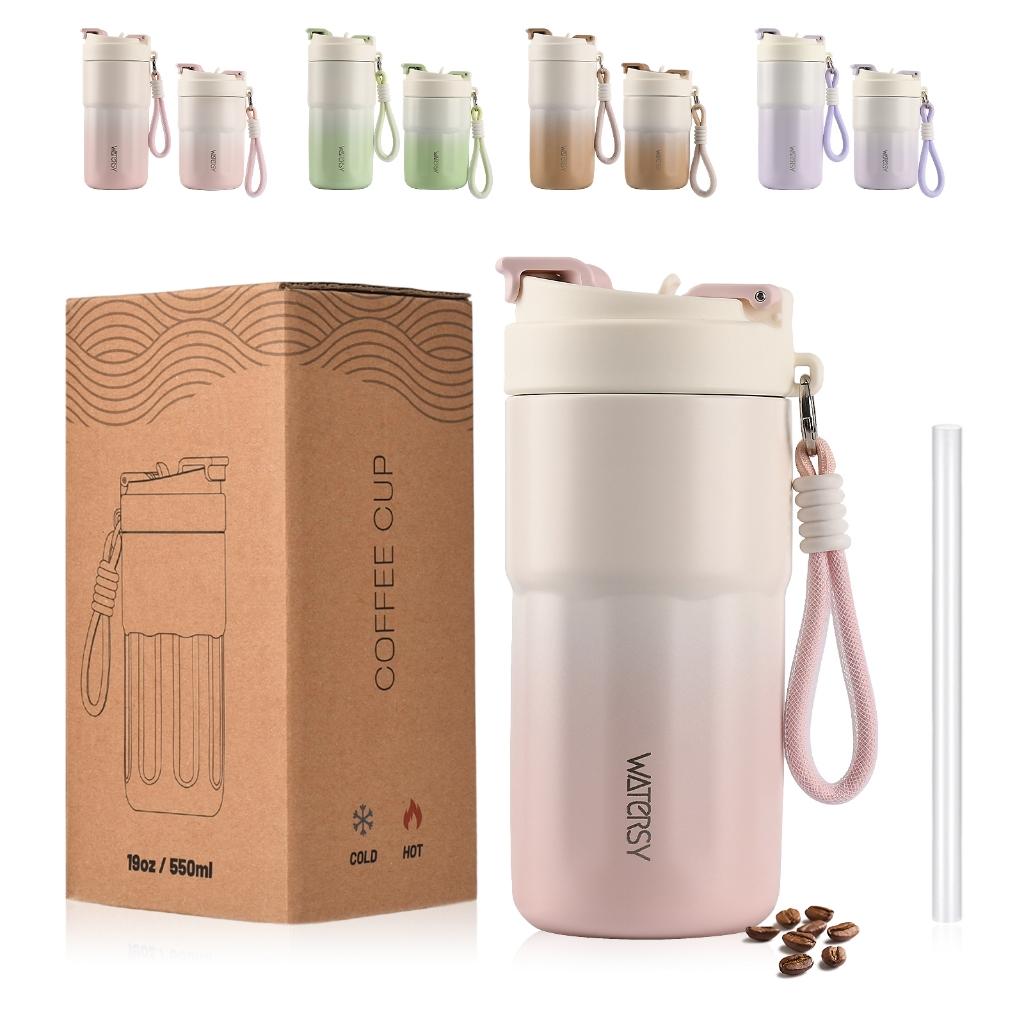 Watersy Garrafa Térmica Café 550ml Inox Com Alça/esportiva Quente E Frio - Várias Cores