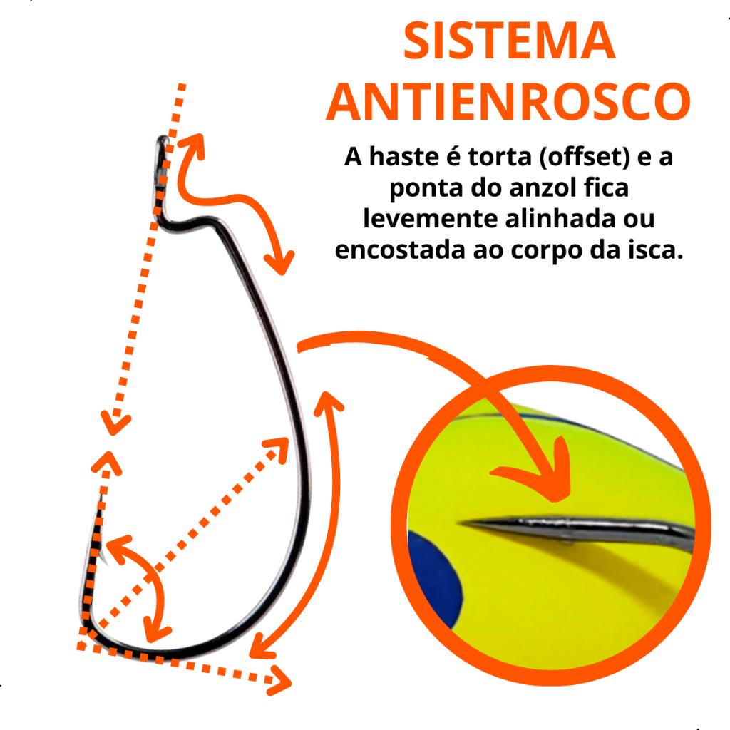 Anzol Offset Black Para Pesca Isca Soft Cartela 2pç Summer - Vários Tamanhos