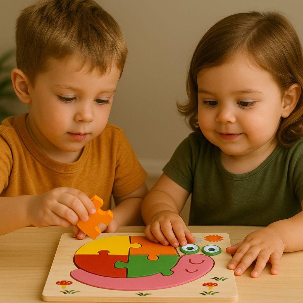Kit Quebra-cabeças De Madeira Infantil Sortidos Animais Formas E Personagens Coloridos Educativo