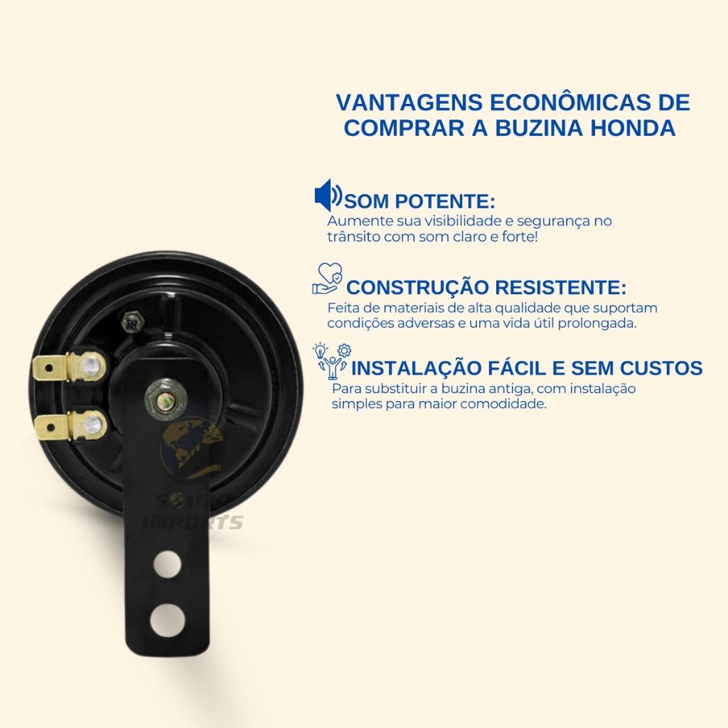 Buzina Moto 12v Som Potente Cg Fan Titan 125 150 160 Biz Pop Sem Adaptações Alta Durabilidade