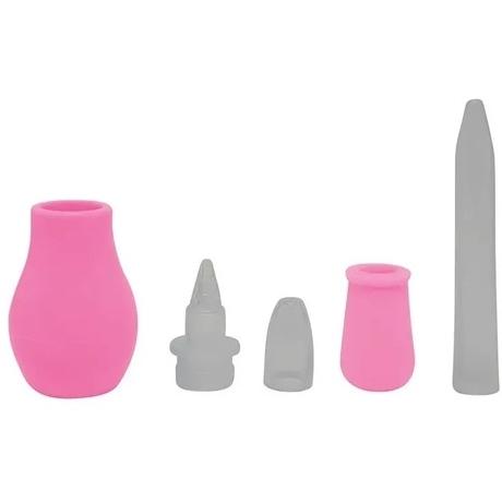 Aspirador Nasal Baby Care Silicone Conta Gotas Rosa Western Cs-8r