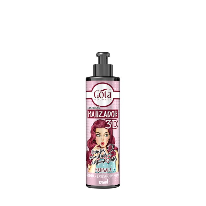 Matizador Condicionador 3D Marsala Gota Dourada 120 Ml