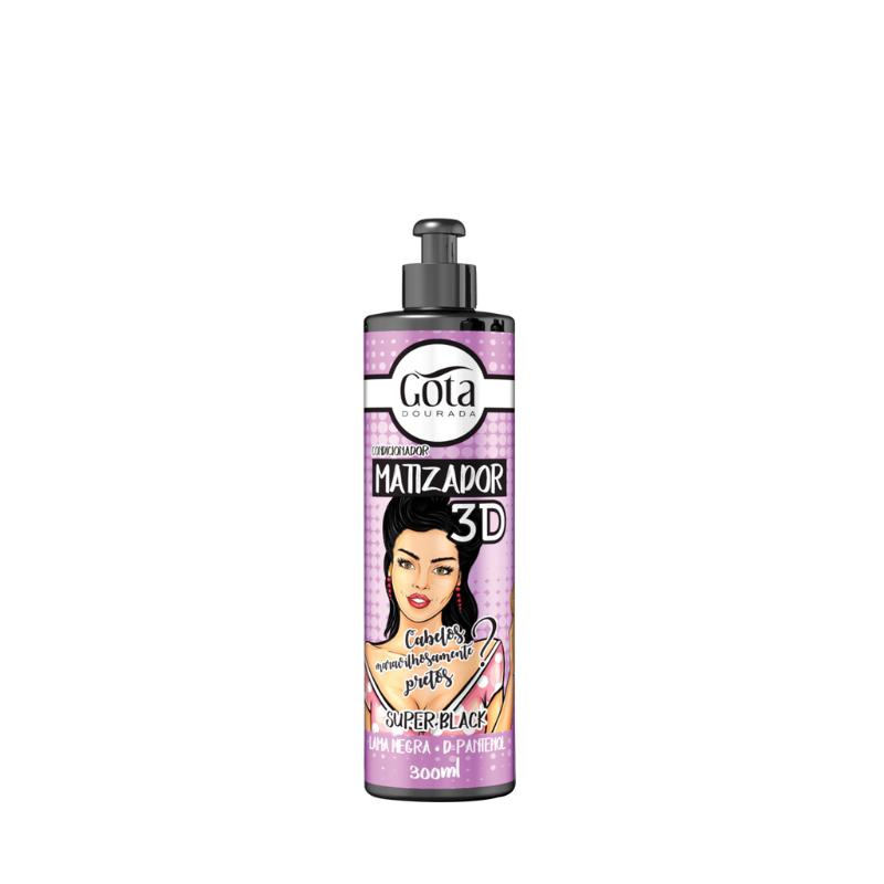 Matizador Condicionador 3D Super Black Gota Dourada 120 Ml