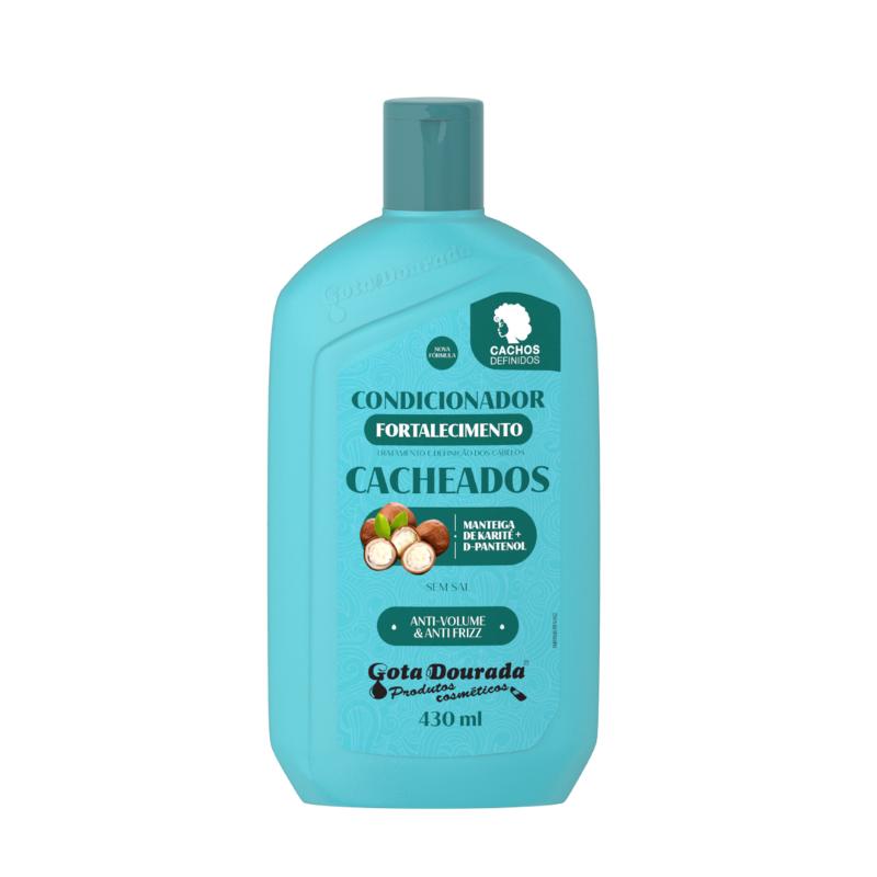 Kit Shampoo E Condicionador Cacheados 430 Ml + Creme Argan 300 Ml Gota Dourada
