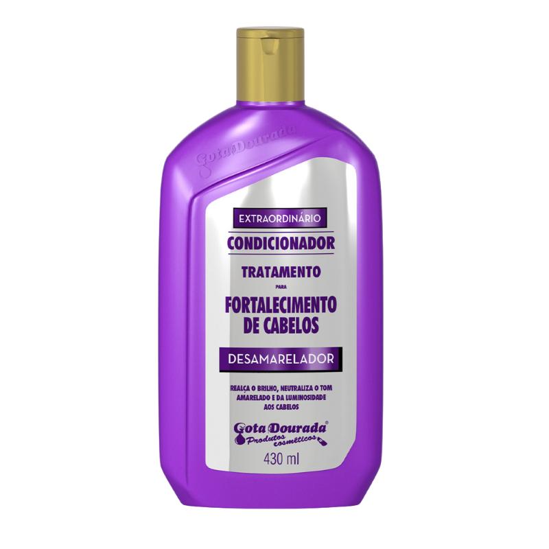 Kit Shampoo E Condicionador Desamarelador 430 Ml + Máscara Desamarelador 500 G Gota Dourada