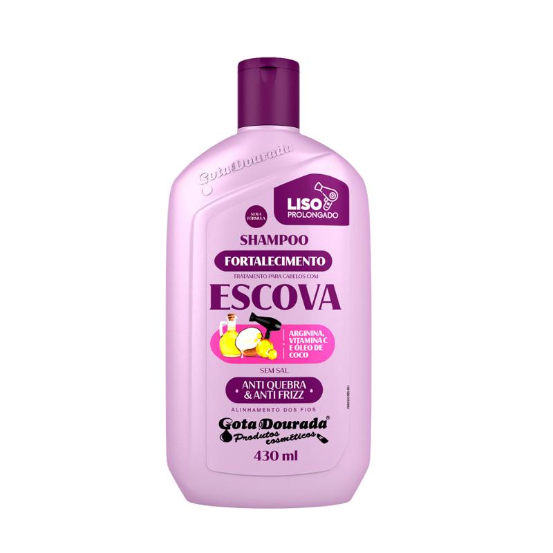Kit Shampoo E Condicionador Escova 430 Ml + Tônico Escova 100 Ml Gota Dourada