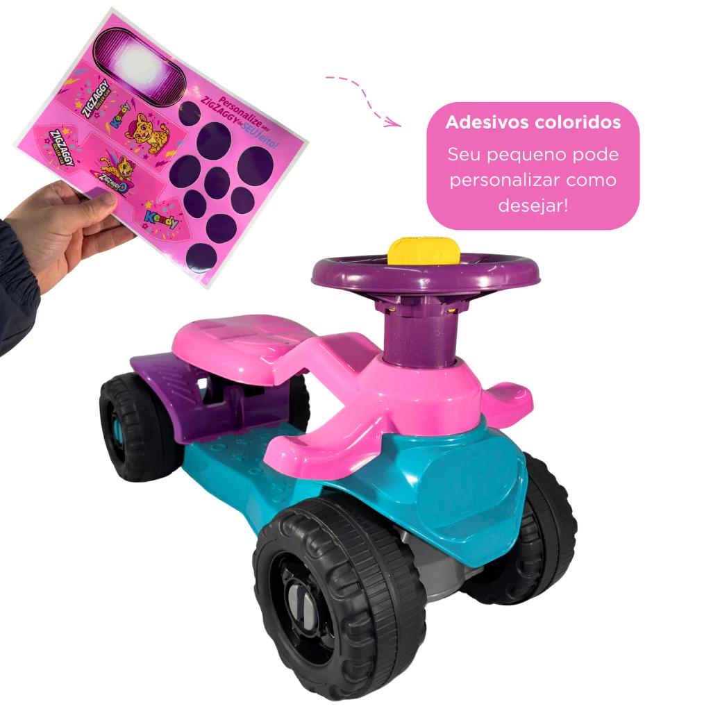 Andador Gira Menina Rosa 1 A 3 Anos Até 16kg Freio Volante Buzina - Cert. Inmetro Queen Shop