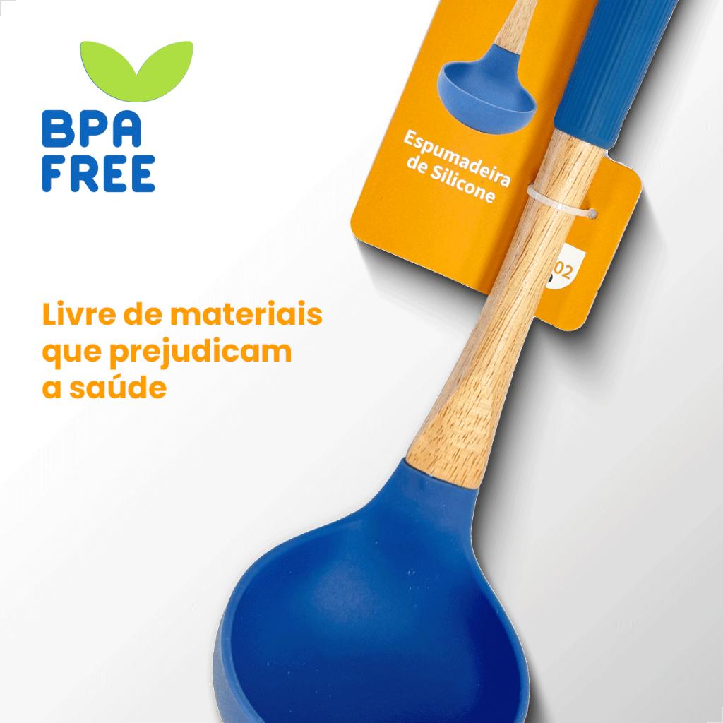 Concha De Sopa Feijão Zolele Resistente Utensílio Para Cozinha Madeira E Silicone Com Cabo Tpr