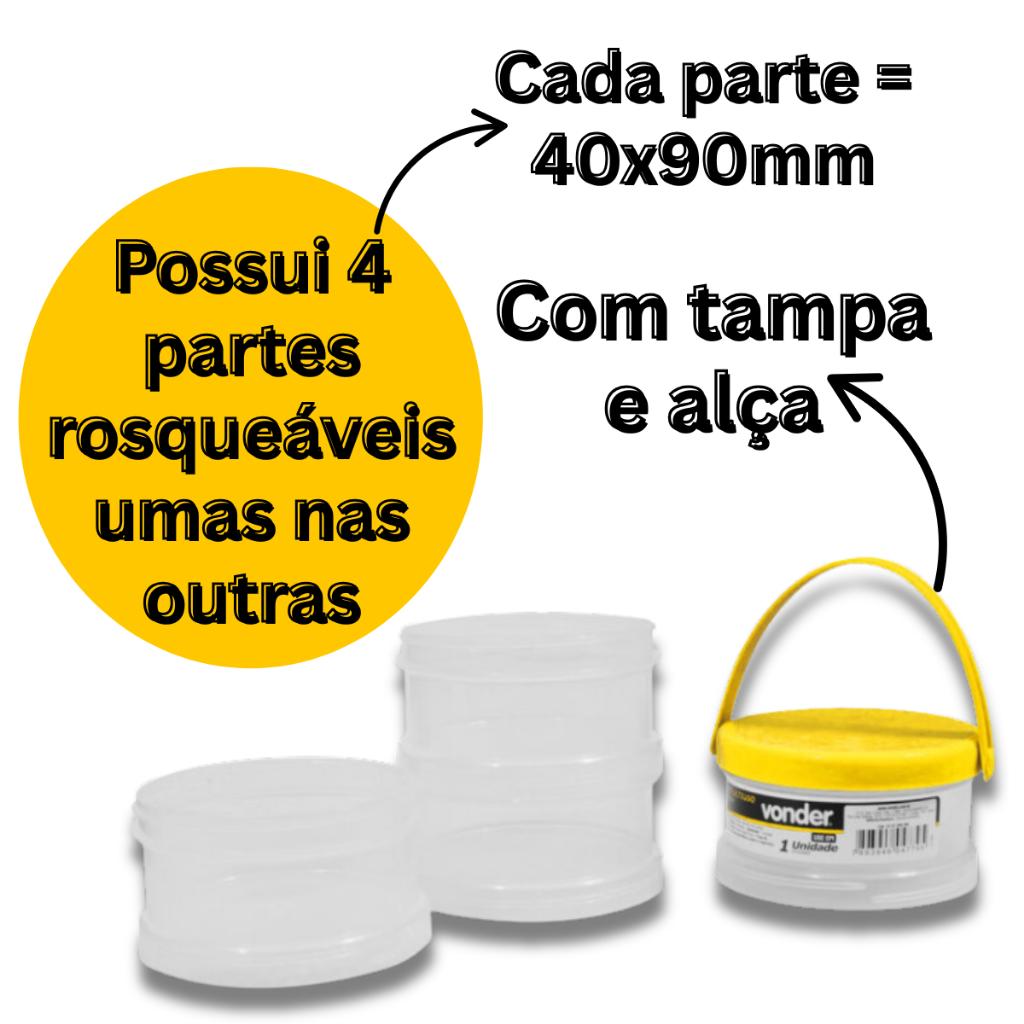 Estojo Organizador Pratico P/Parafusos E Porcas 4 Partes 90x40 Vonder
