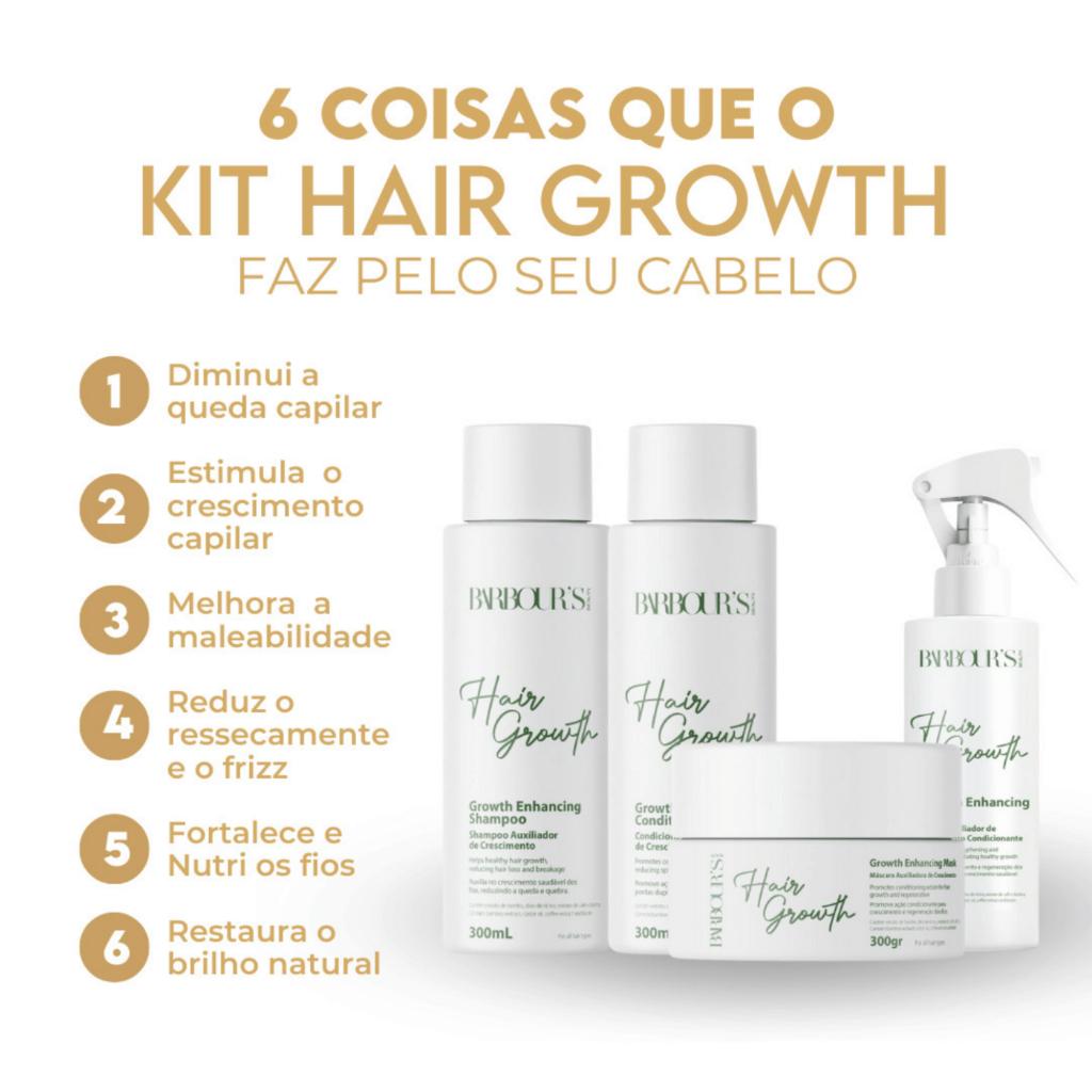Condicionador Crescimento Hair Growth Barbour S Beauty 300ml Antiqueda Cresce Cabelo