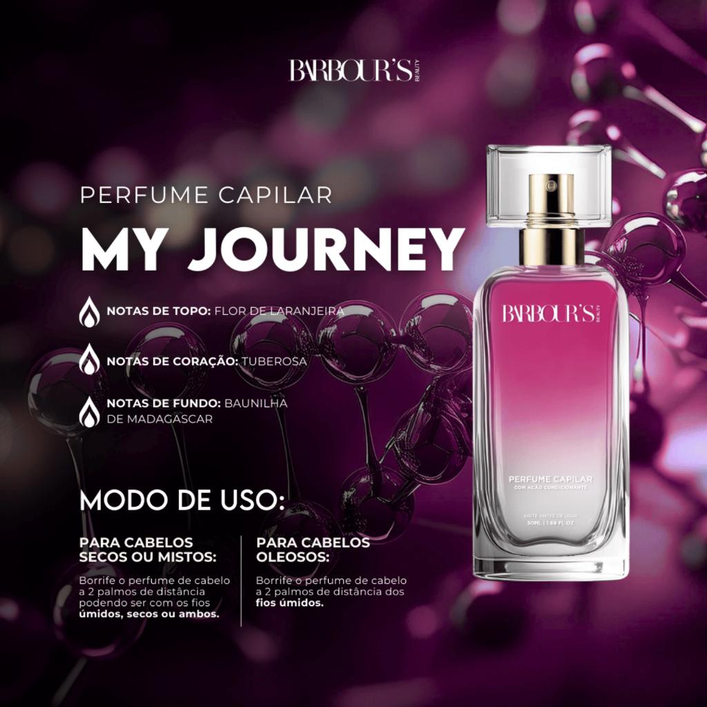 Perfume Para Cabelo My Journey Barbour S Beauty 50ml Finalizador Protetor Térmico Antiodor