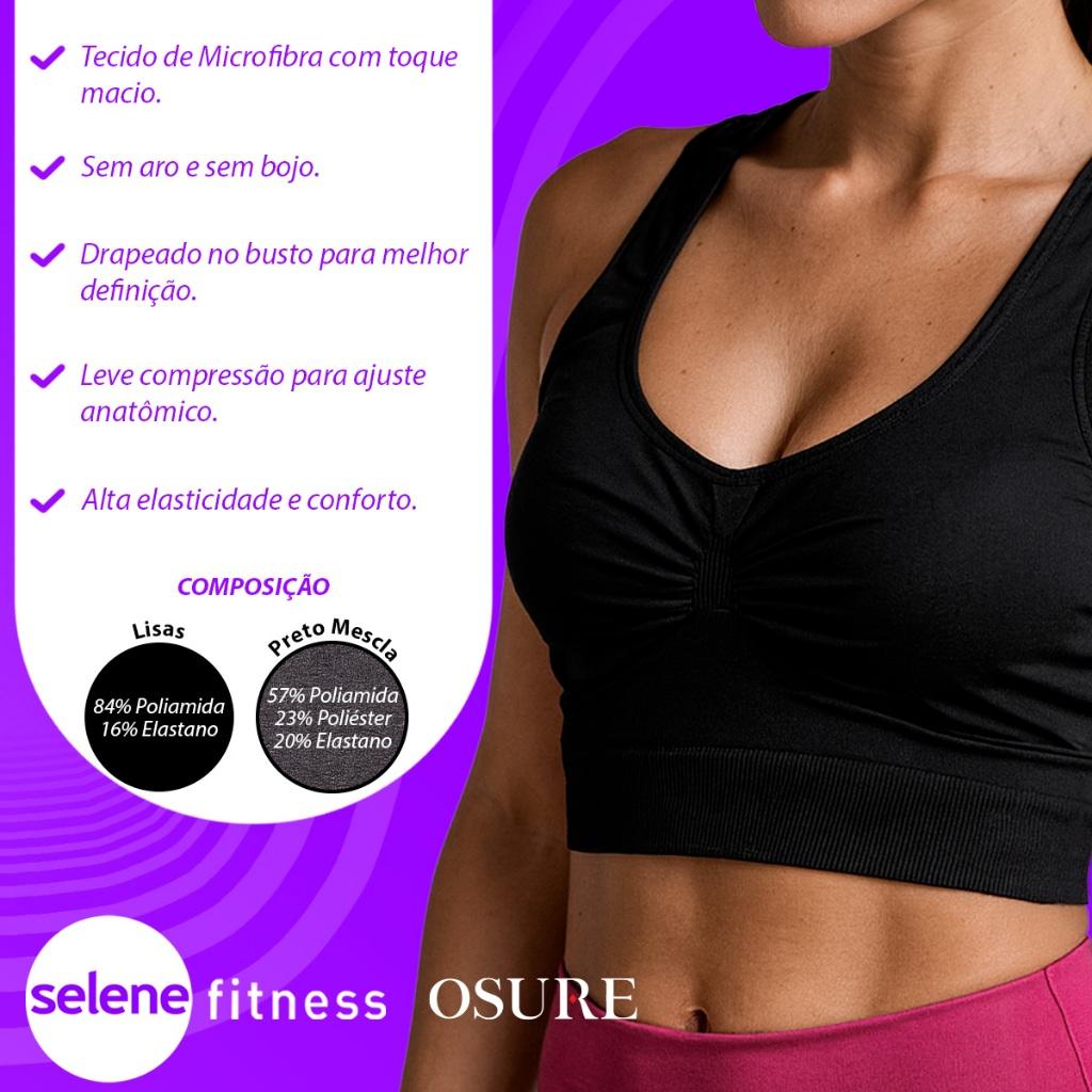 Top Selene Nadador Sem Bojo Sem Costura Alta Sustentação Confortável Fitness Academia Feminino