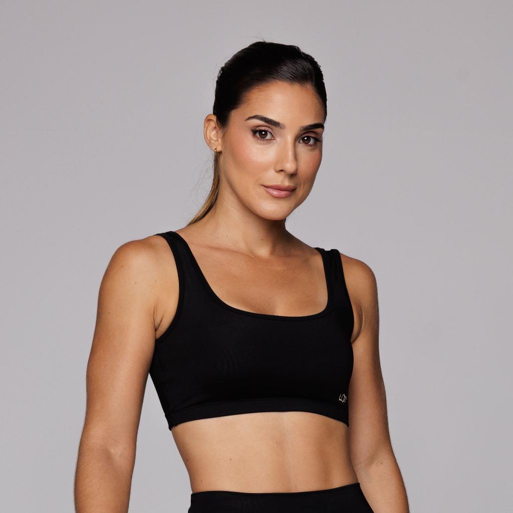 Top Fitness Poliamida Academia Feminino Costas Abertas Básico Move Coleção Duo