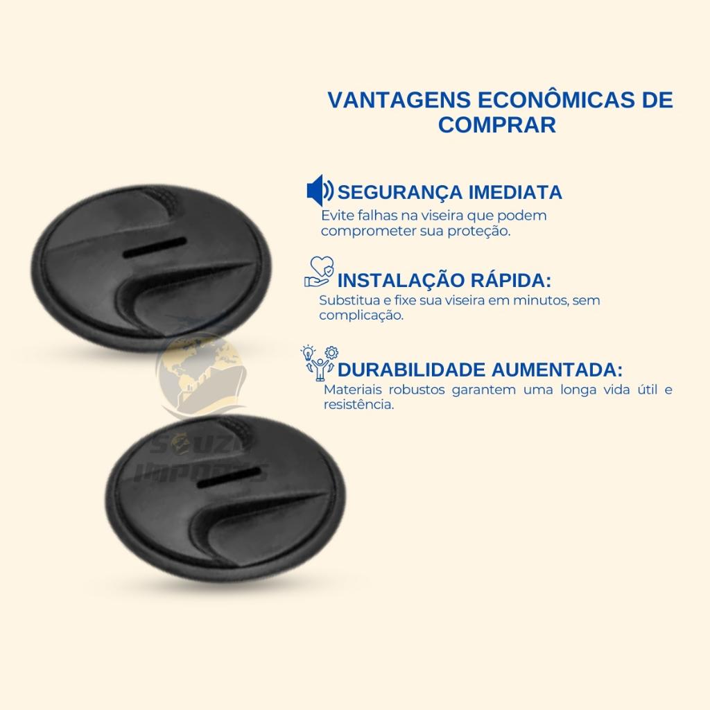 Reparo Botão Para Viseira Capacete PRO New Liberty 3 Plástico Reforçado