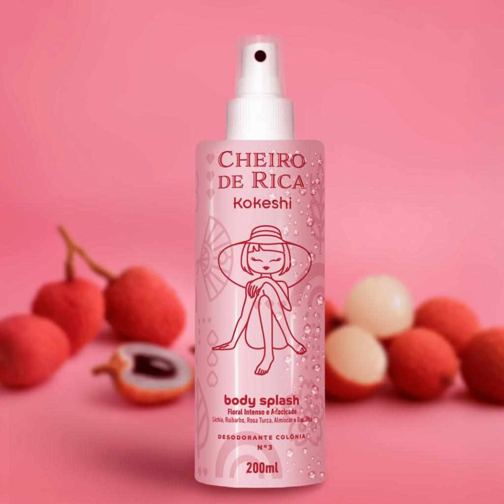 Body Splash Corporal Cheiro De Rica N3 Kokeshi 200ml Floral Intenso Adocicado