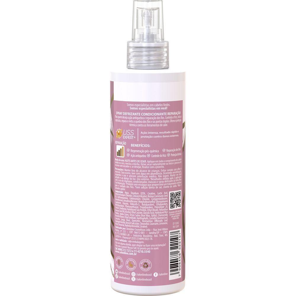 Spray Defrizante Meu Liso Reparação Pós-química Protetor Térmico Salon Line 240ml