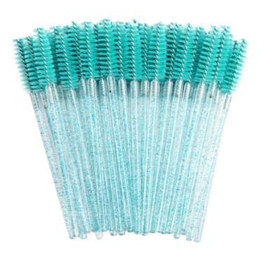 Kit 300 Unidades Escovinhas Com Glitter E Sem Glitter Extensão De Cílios E Sobrancelha