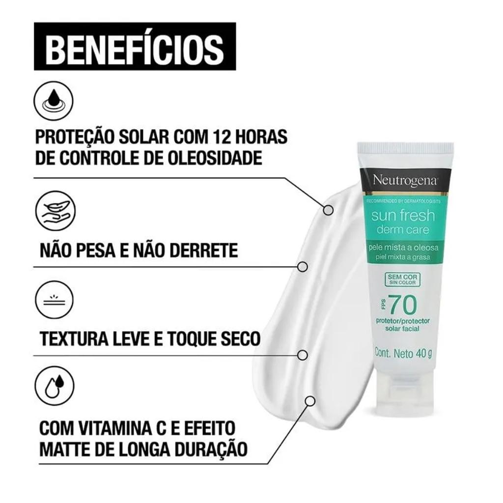 Protetor Solar Facial Neutrogena Fps70 Mista A Oleosa 40G